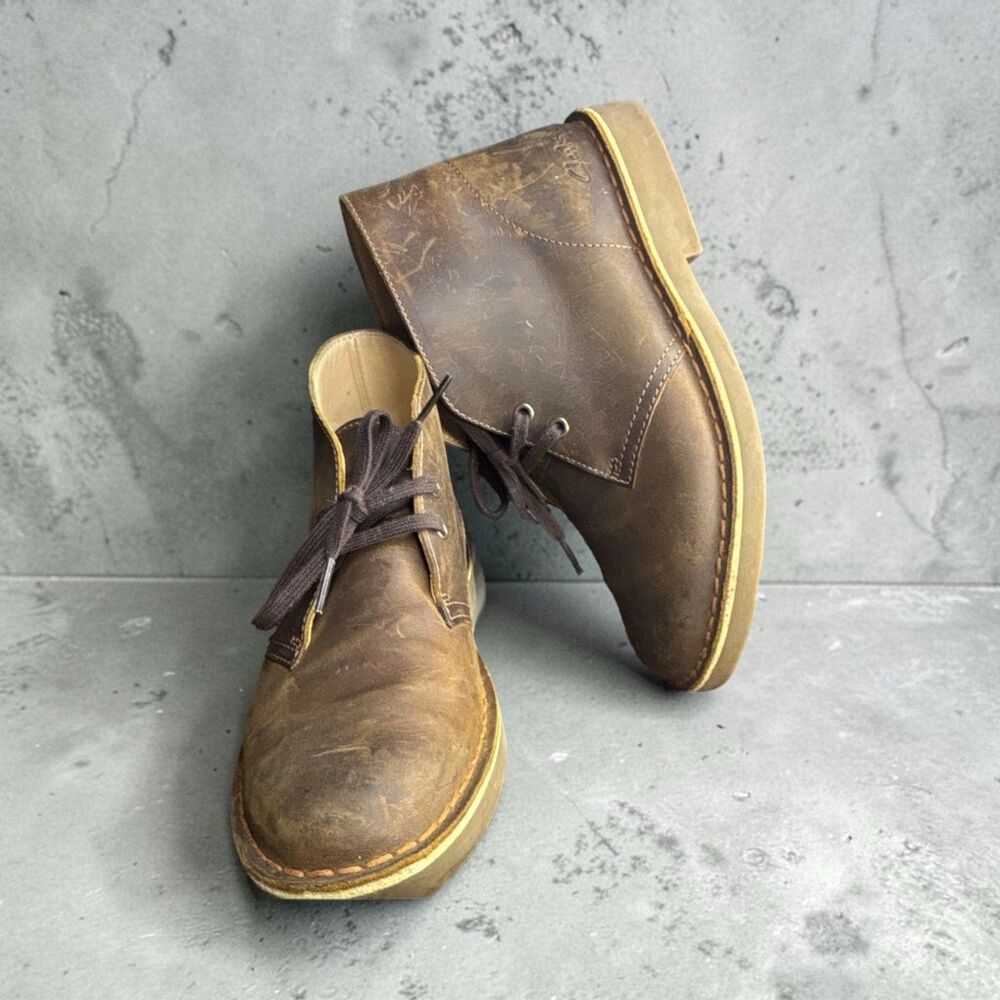 Clarks Bushacre 3 Men's Boots Sz 8 Dark Brown Leather Chukka Boots 61391750